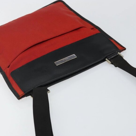 GUCCI Shoulder Bag Nylon Red Silver 019 0348 - Picture 6 of 16